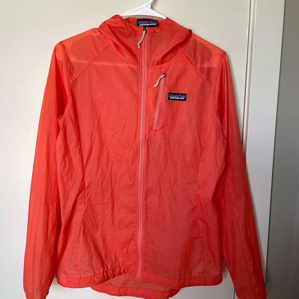 Patagonia Houdini Jacket Womens Small Pimento Red Hooded Packable Windbreaker
